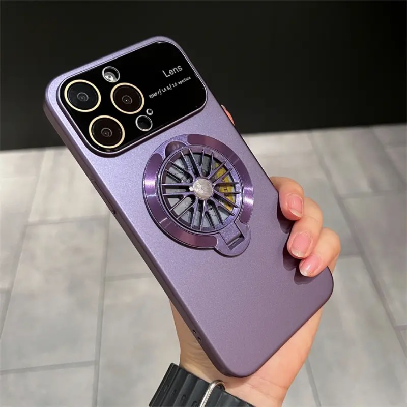 Lens protection rotating gyroscope magnetic phone case