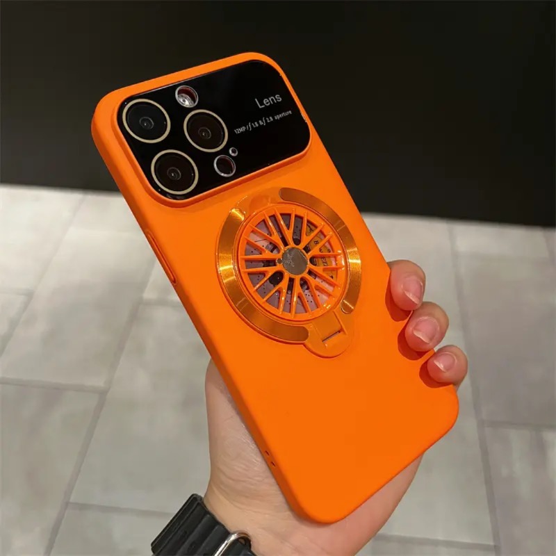 Lens protection rotating gyroscope magnetic phone case