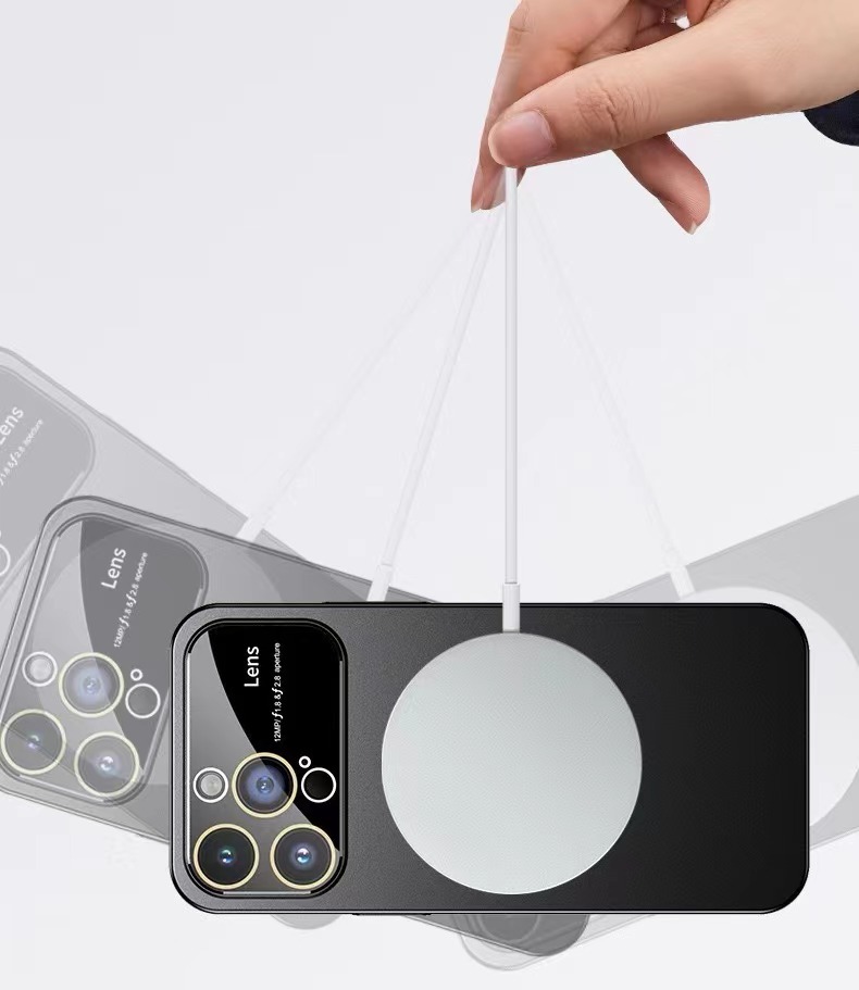 Lens protection rotating gyroscope magnetic phone case
