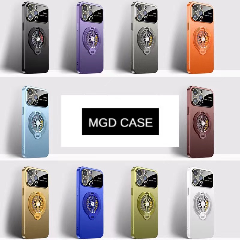 Lens protection rotating gyroscope magnetic phone case