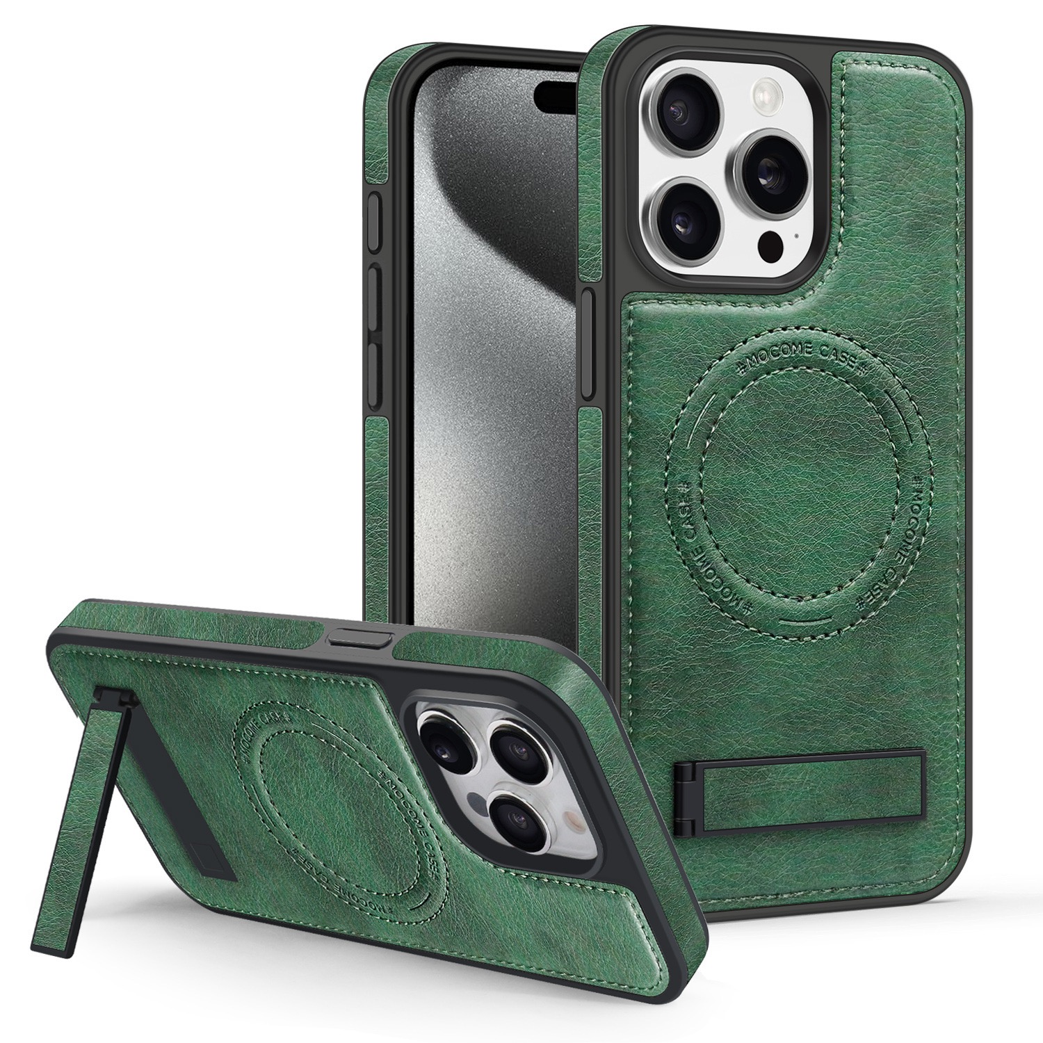 Leather stand magnetic phone case
