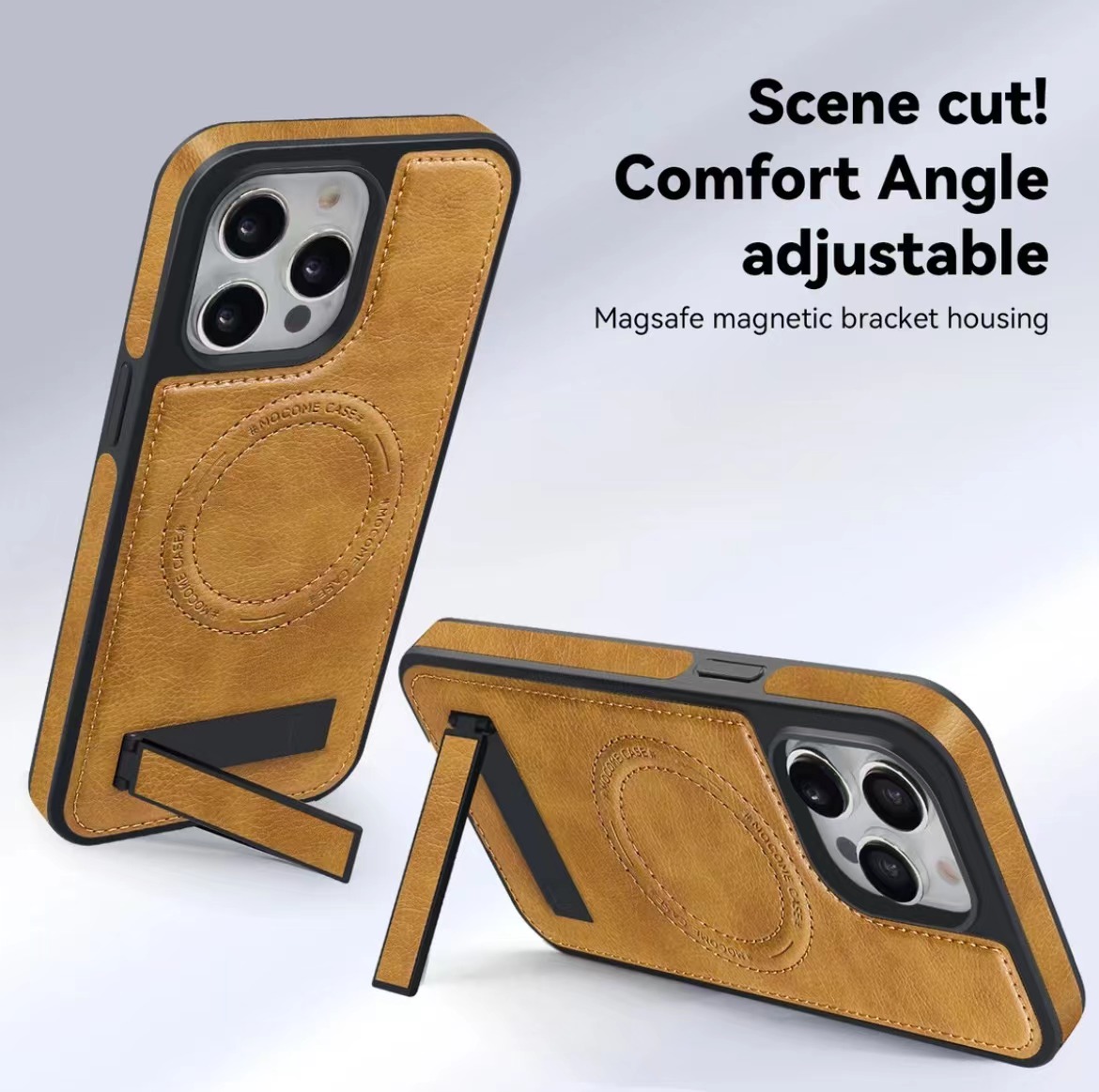 Leather stand magnetic phone case