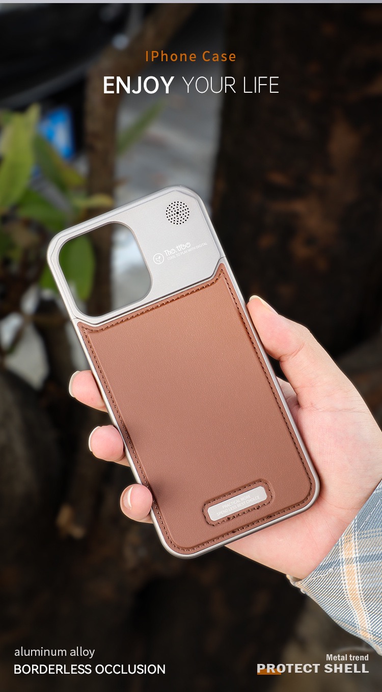 New leather metal aromatherapy phone case
