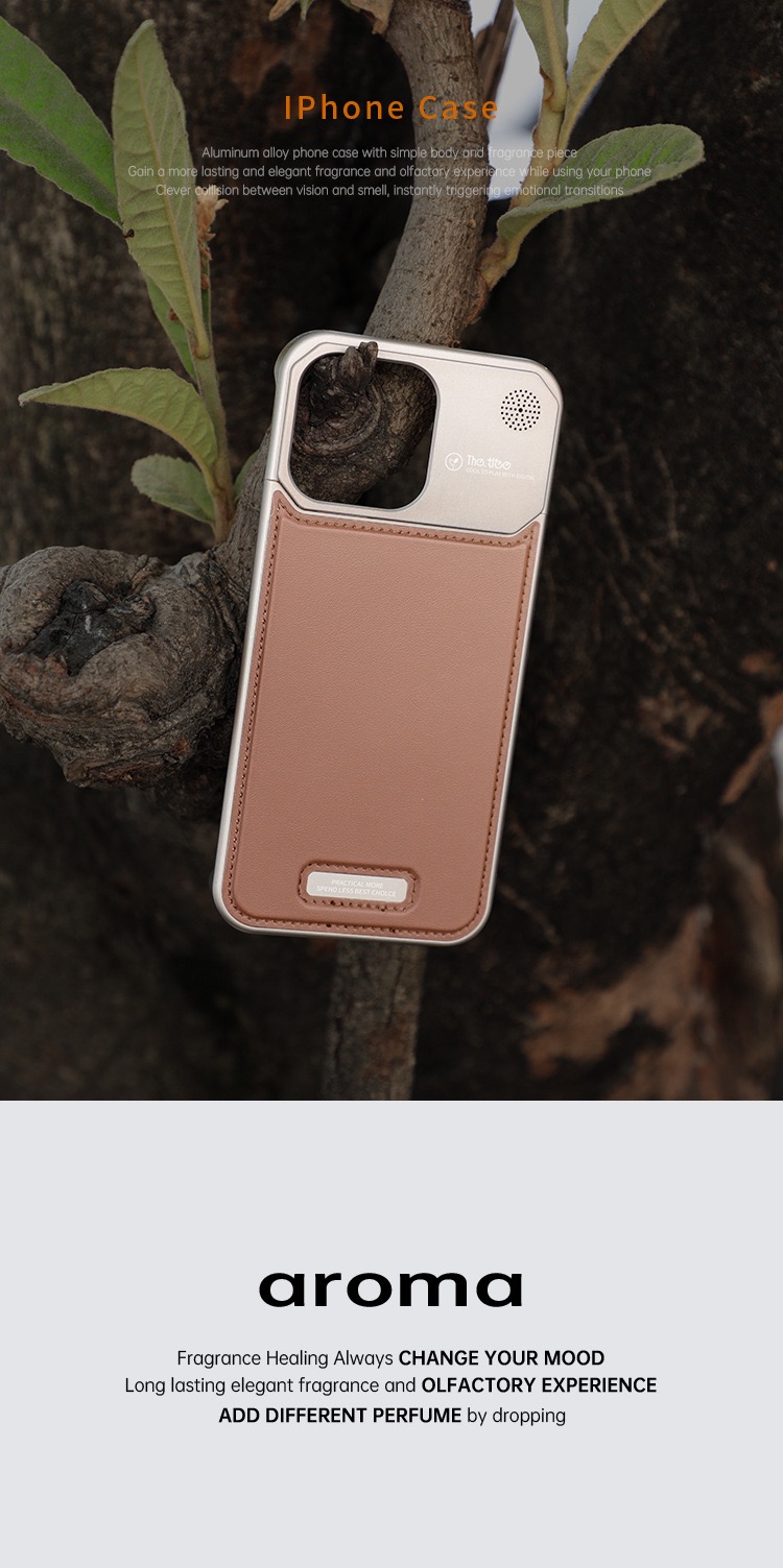 New leather metal aromatherapy phone case