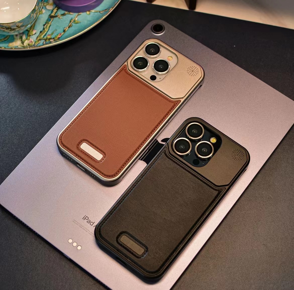 New leather metal aromatherapy phone case