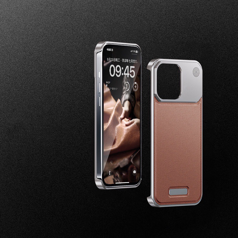 New leather metal aromatherapy phone case