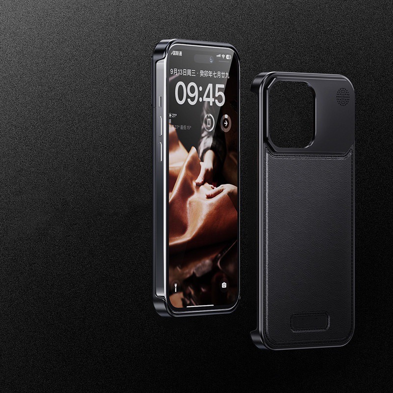 New leather metal aromatherapy phone case