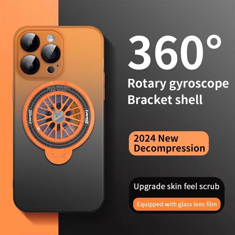 New contrasting color rotating gyroscope magnetic phone case