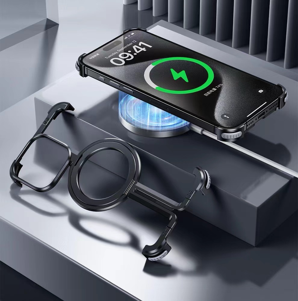 Hollow metal frameless phone case