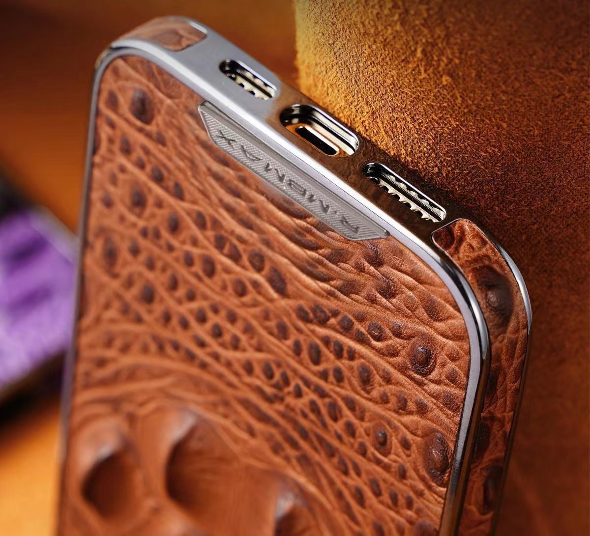 2024 New Genuine Leather Crocodile Pattern Phone Case