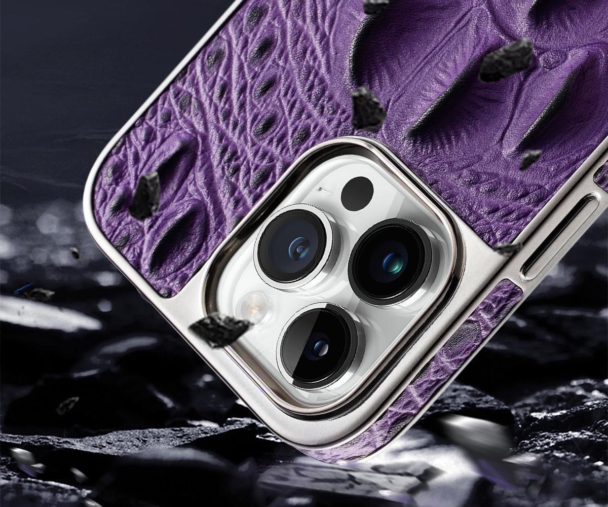 2024 New Genuine Leather Crocodile Pattern Phone Case