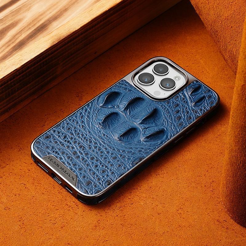 2024 New Genuine Leather Crocodile Pattern Phone Case