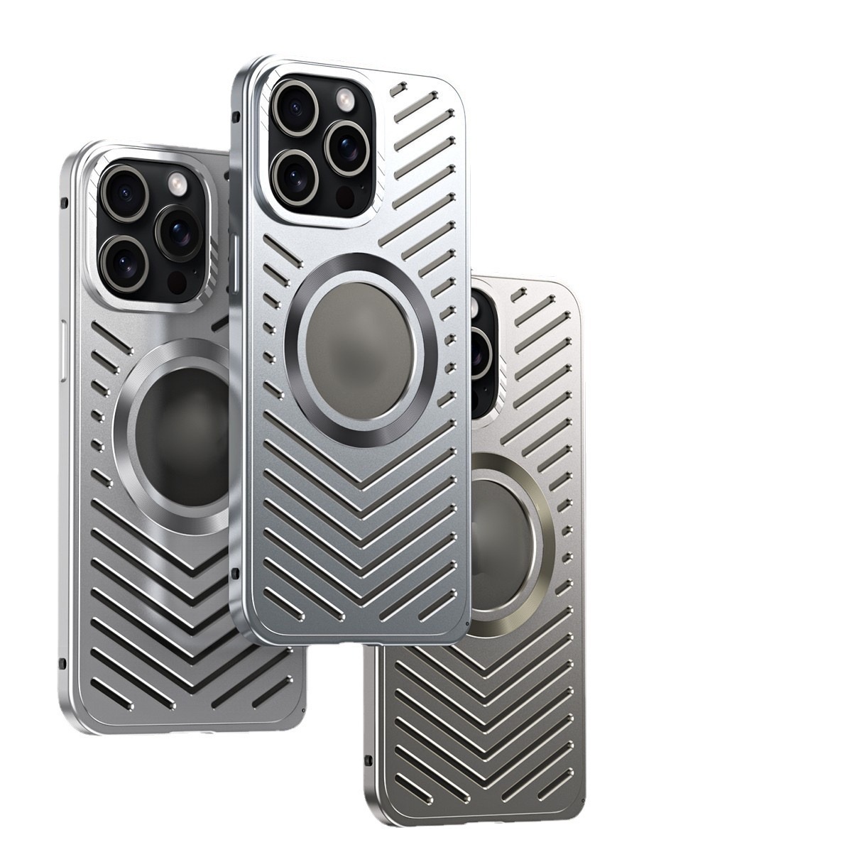 Ice-dazzling buckle heat dissipation magnetic metal phone case