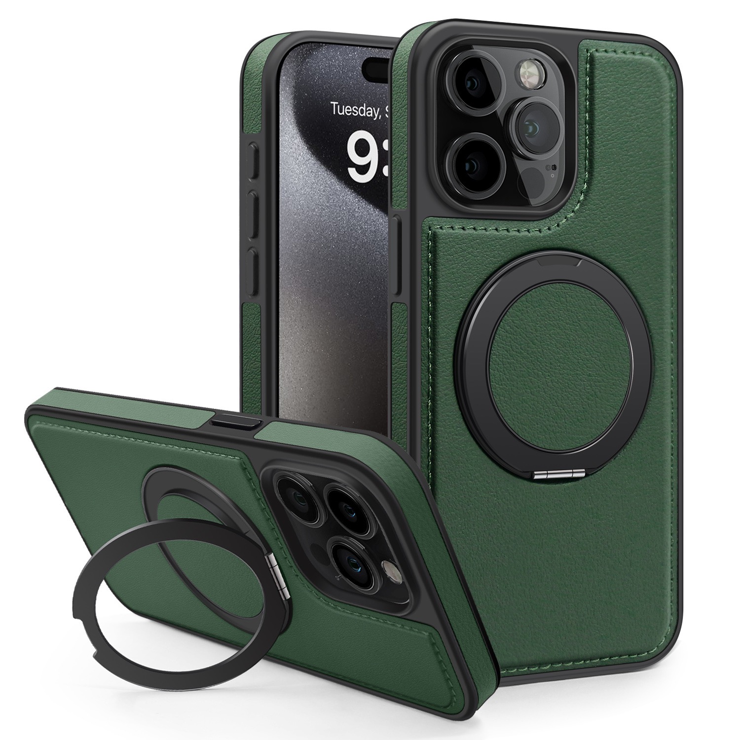360 Degree Rotating Magnetic Stand Leather Phone Case