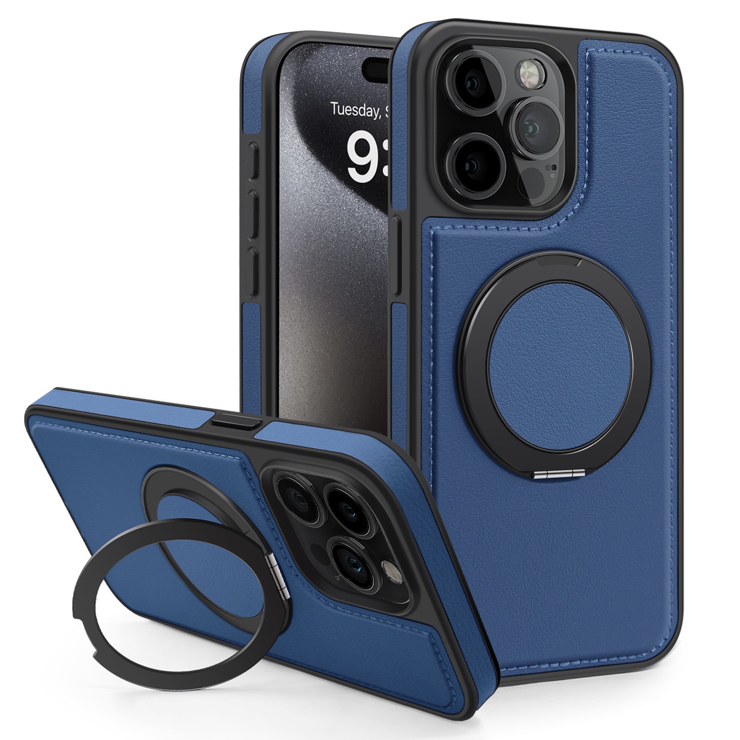 360 Degree Rotating Magnetic Stand Leather Phone Case