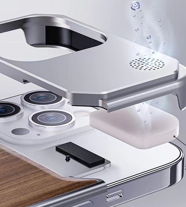 New walnut metal aromatherapy phone case