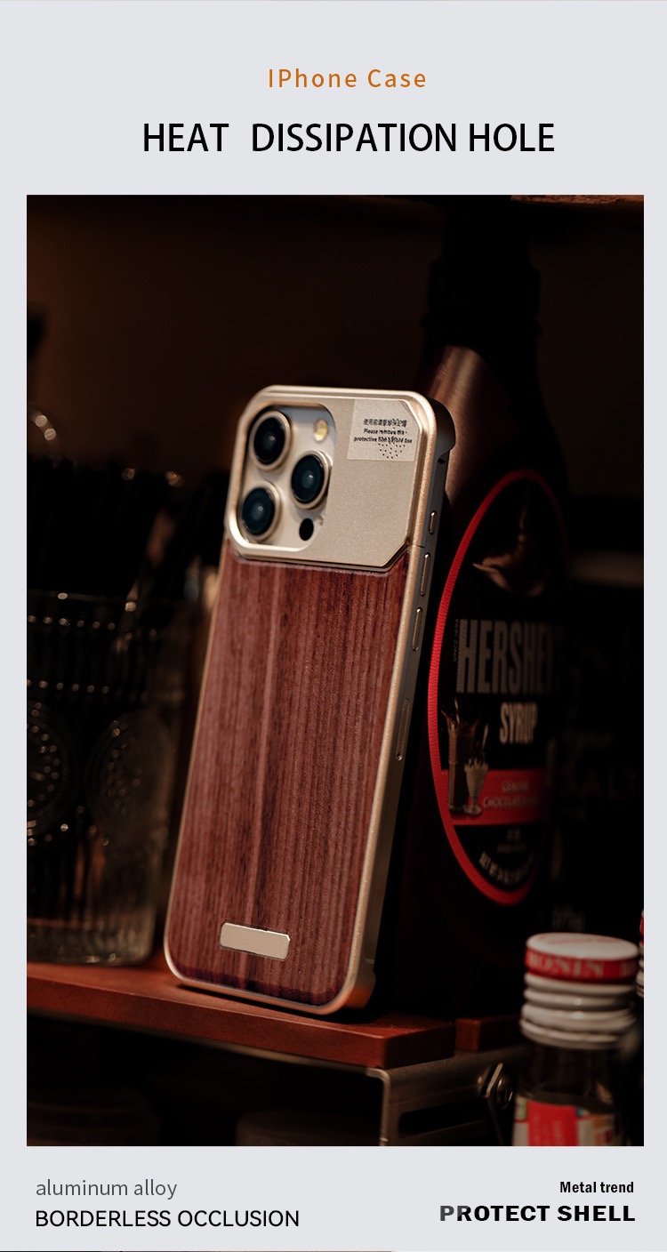 New walnut metal aromatherapy phone case