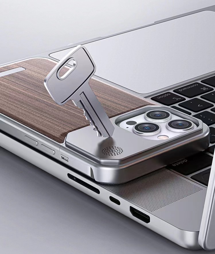 New walnut metal aromatherapy phone case