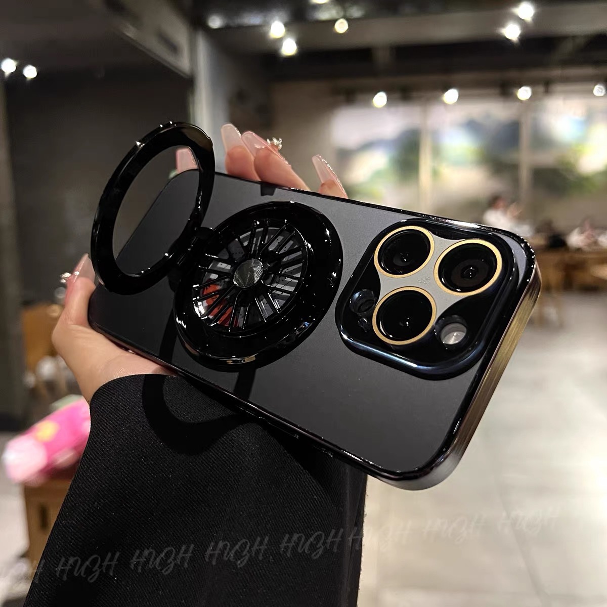 Frosted rotating gyroscope magnetic phone case