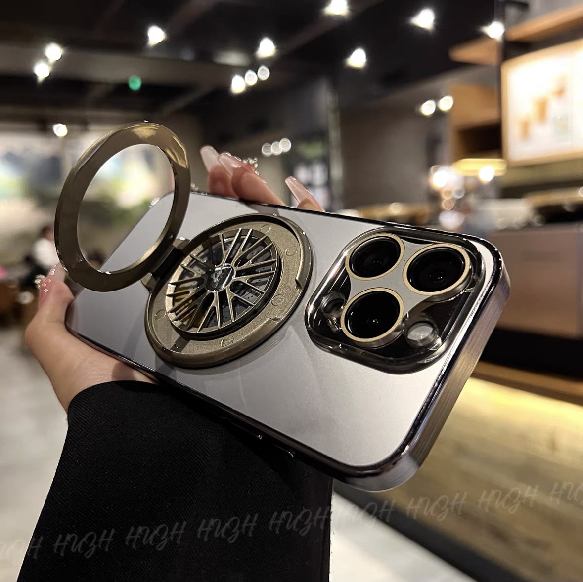 Frosted rotating gyroscope magnetic phone case