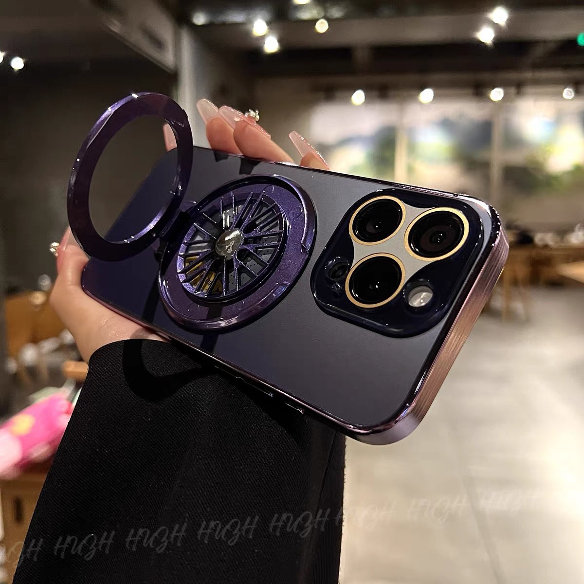 Frosted rotating gyroscope magnetic phone case