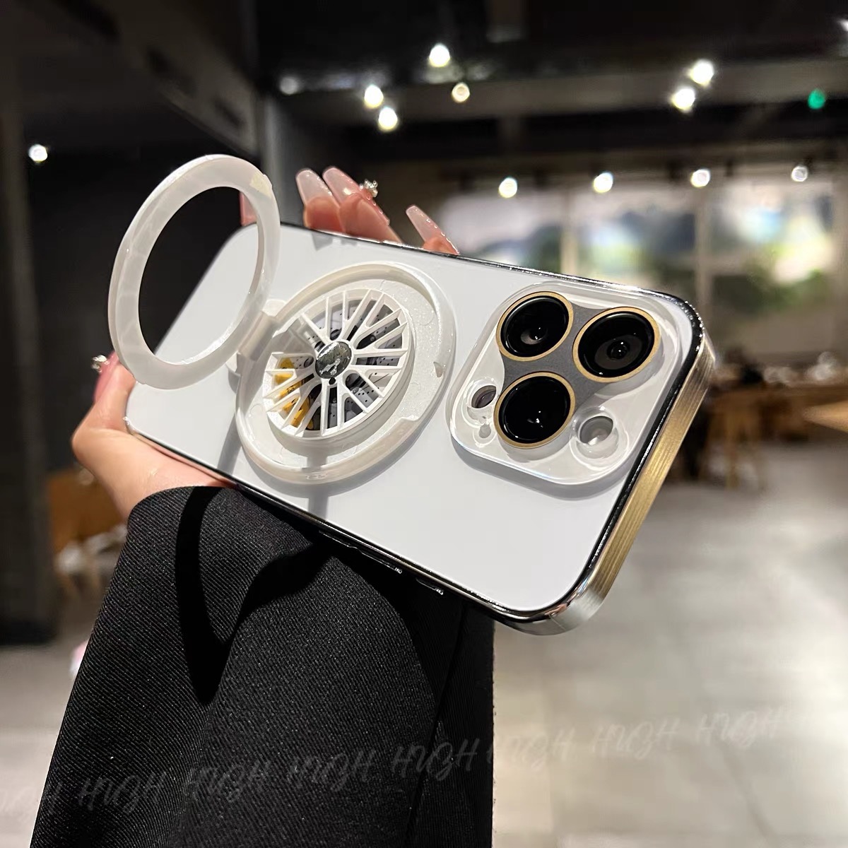 Frosted rotating gyroscope magnetic phone case