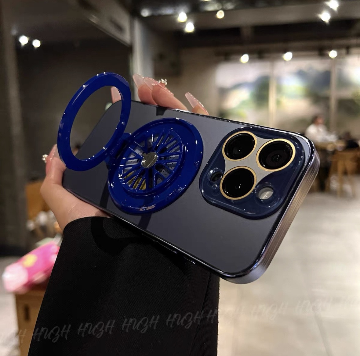 Frosted rotating gyroscope magnetic phone case