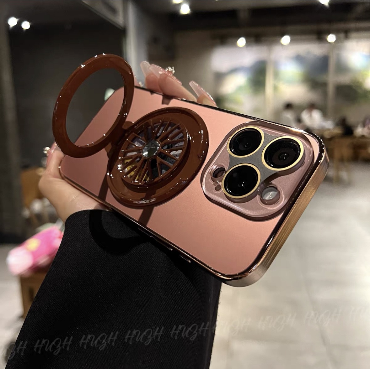 Frosted rotating gyroscope magnetic phone case