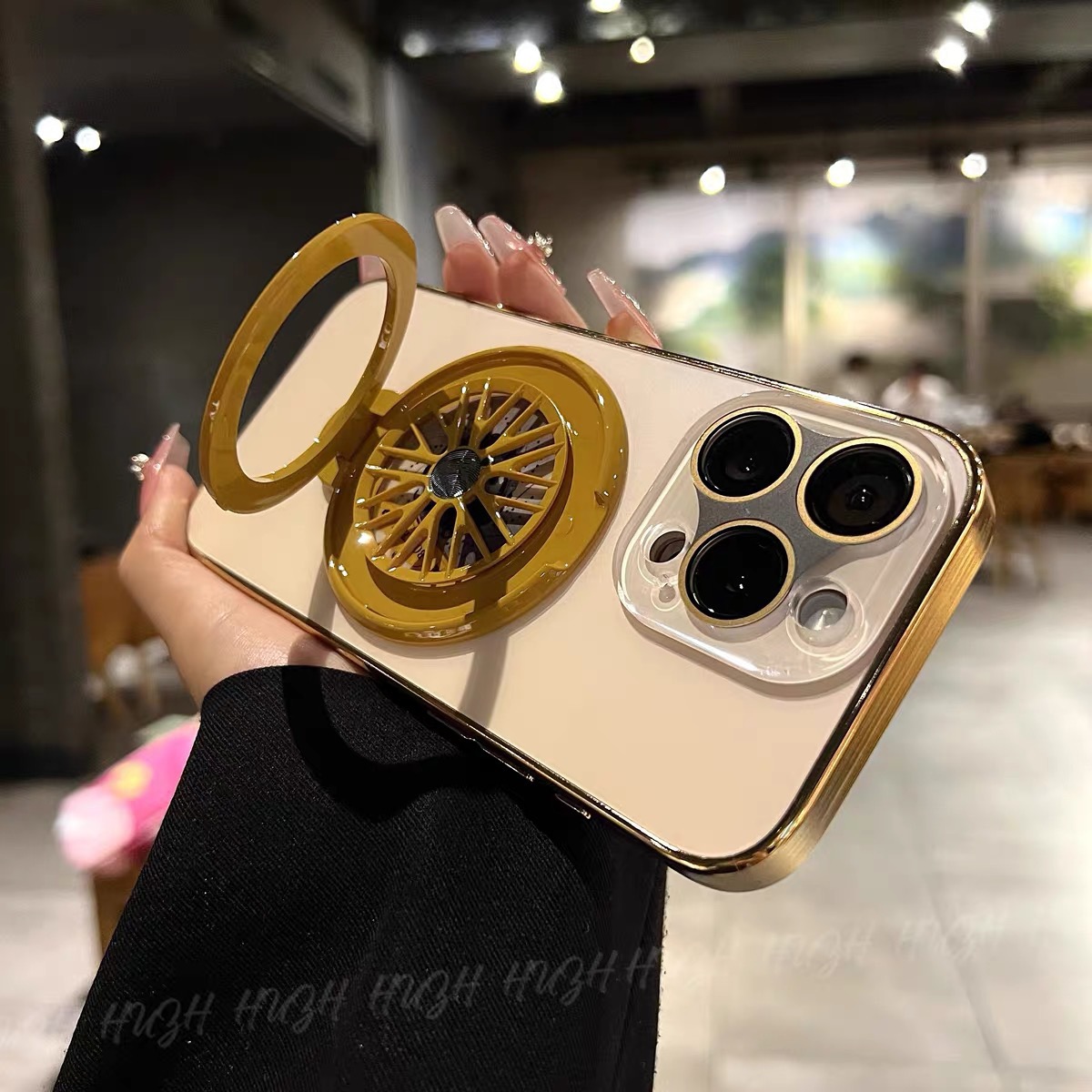 Frosted rotating gyroscope magnetic phone case