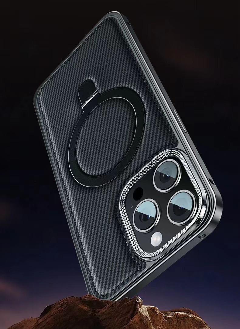 Business Leather Metal Frame Magnetic Phone Case-MGD CASE