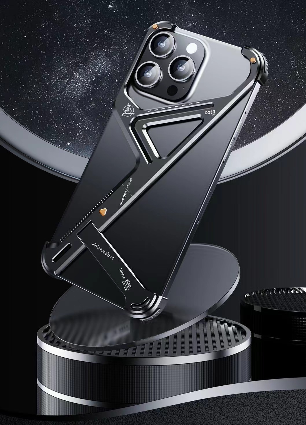 Portable Anti-Fall Geometric Stand Phone Case