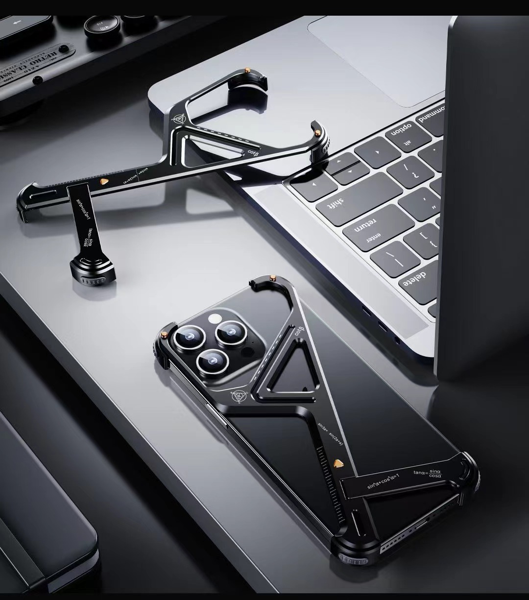 Portable Anti-Fall Geometric Stand Phone Case