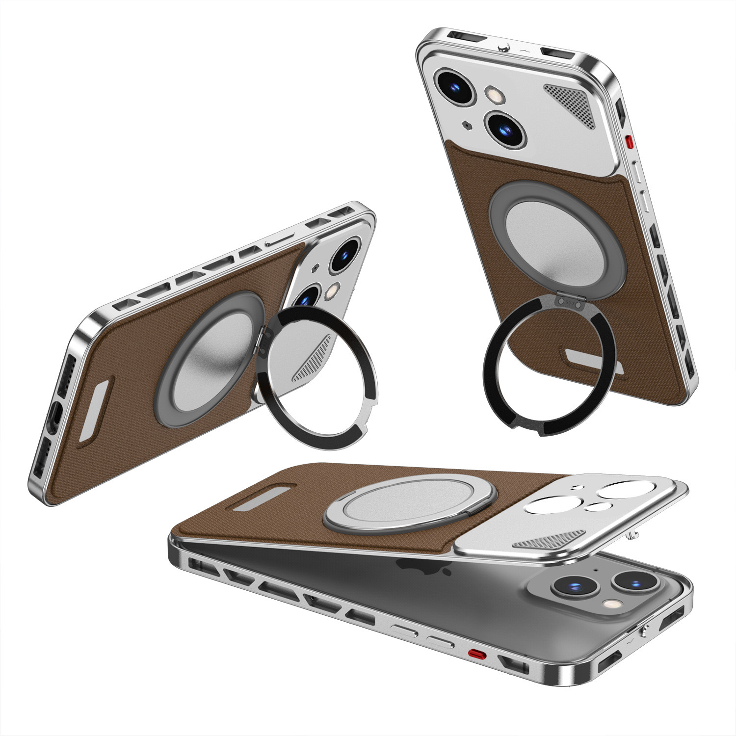 Metal Leather Buckle Magnetic Phone Case