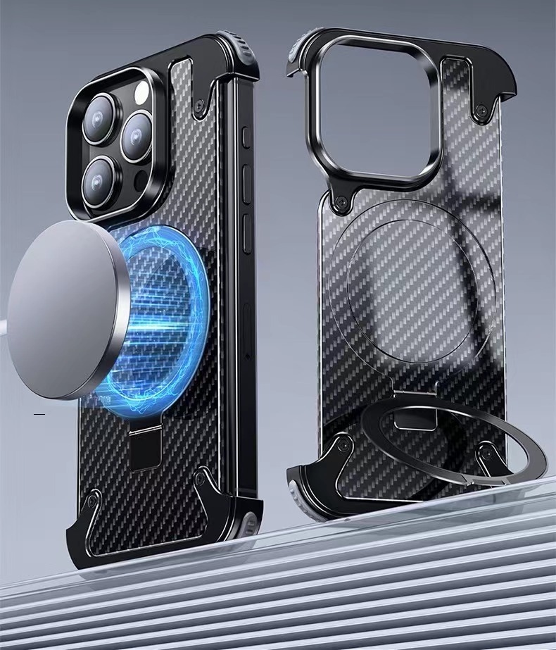 Metal Fiber Magnetic Holder Phone Case