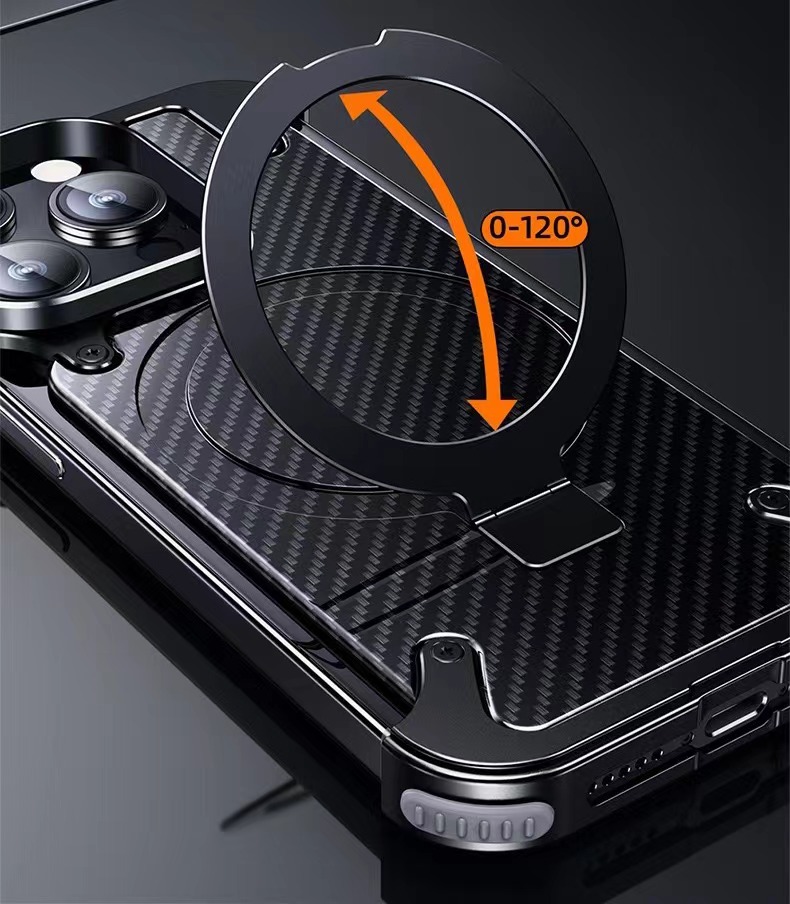 Metal Fiber Magnetic Holder Phone Case