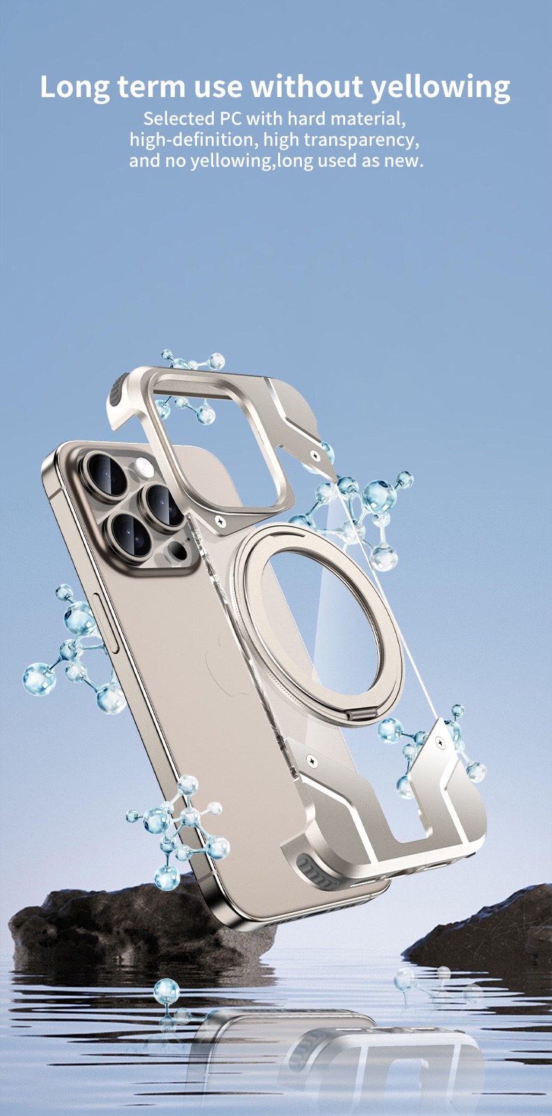 Metal Mecha Frameless Magnetic Bracket Phone Case