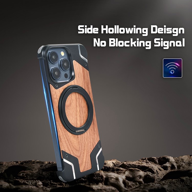 Metal Mecha Frameless Magnetic Bracket Phone Case