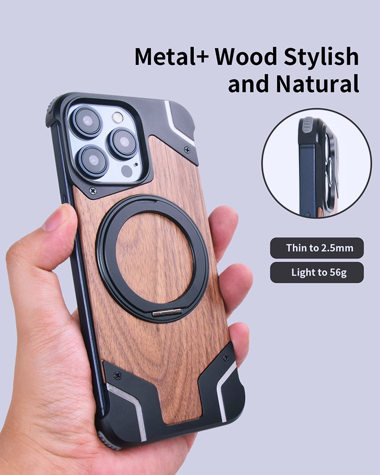 Metal Mecha Frameless Magnetic Bracket Phone Case
