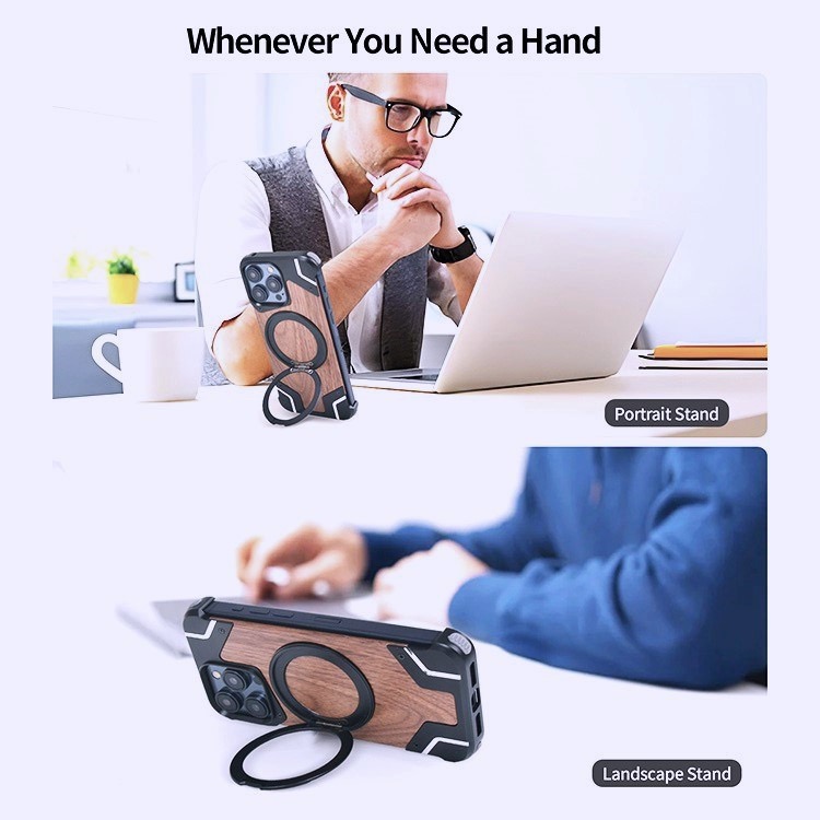 Metal Mecha Frameless Magnetic Bracket Phone Case