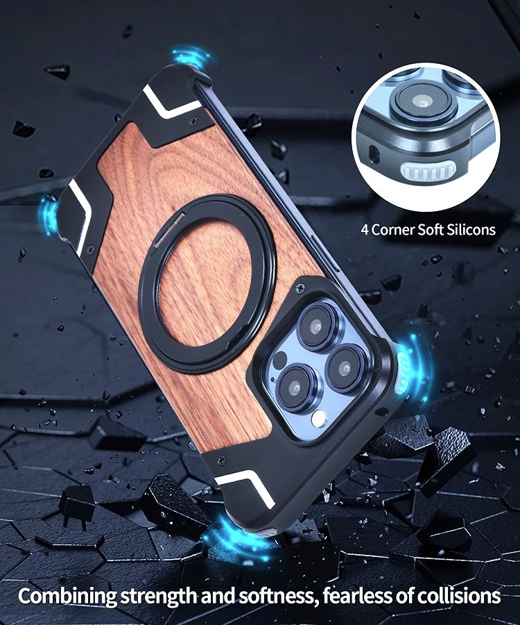 Metal Mecha Frameless Magnetic Bracket Phone Case
