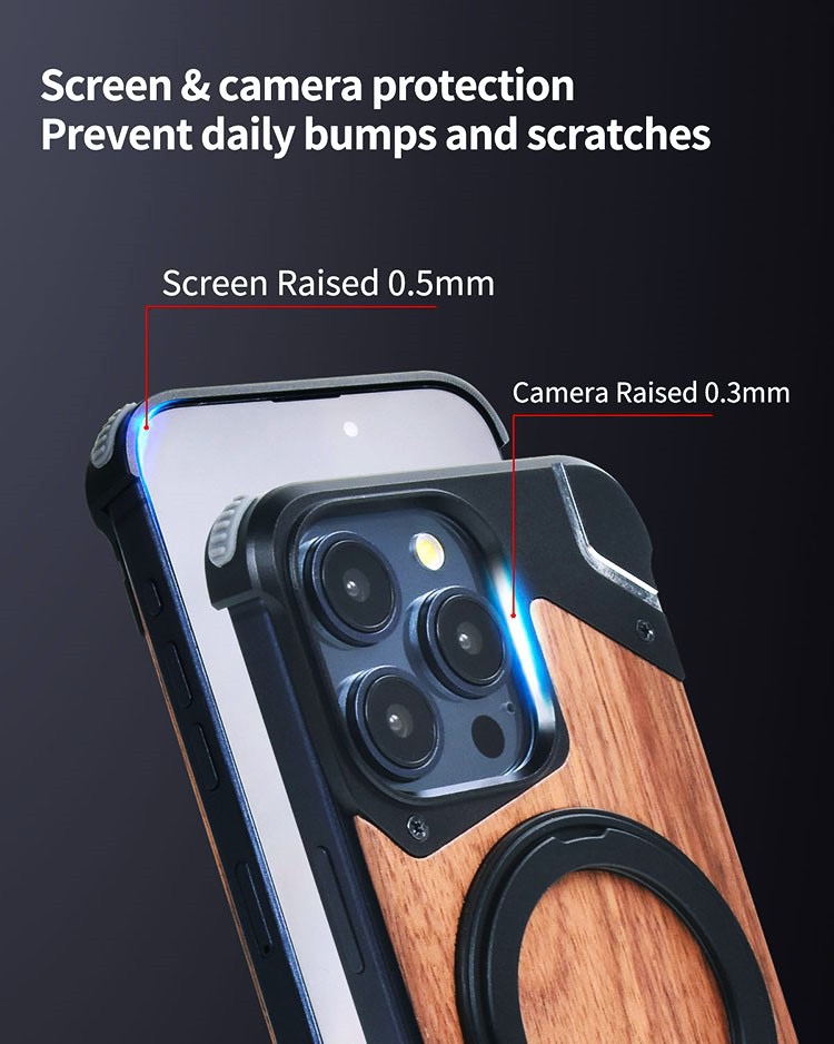 Metal Mecha Frameless Magnetic Bracket Phone Case