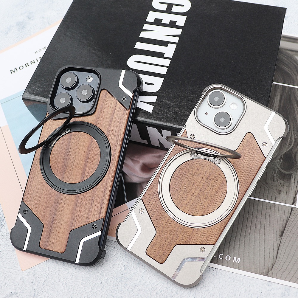 Metal Mecha Frameless Magnetic Bracket Phone Case