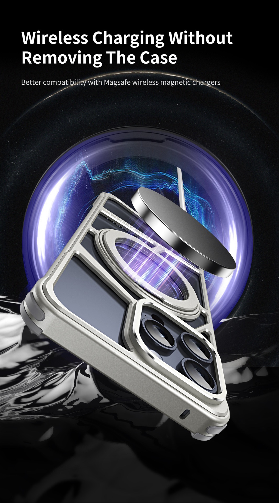 Magnetic Heat Dissipation Metal Rotating Stand Phone Case