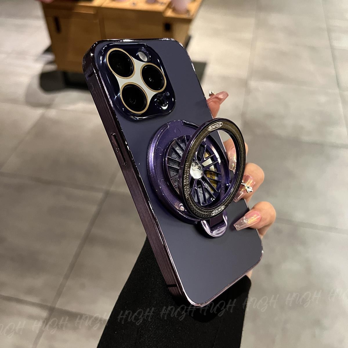 Frosted Rotating Gyroscope Magnetic Phone Case