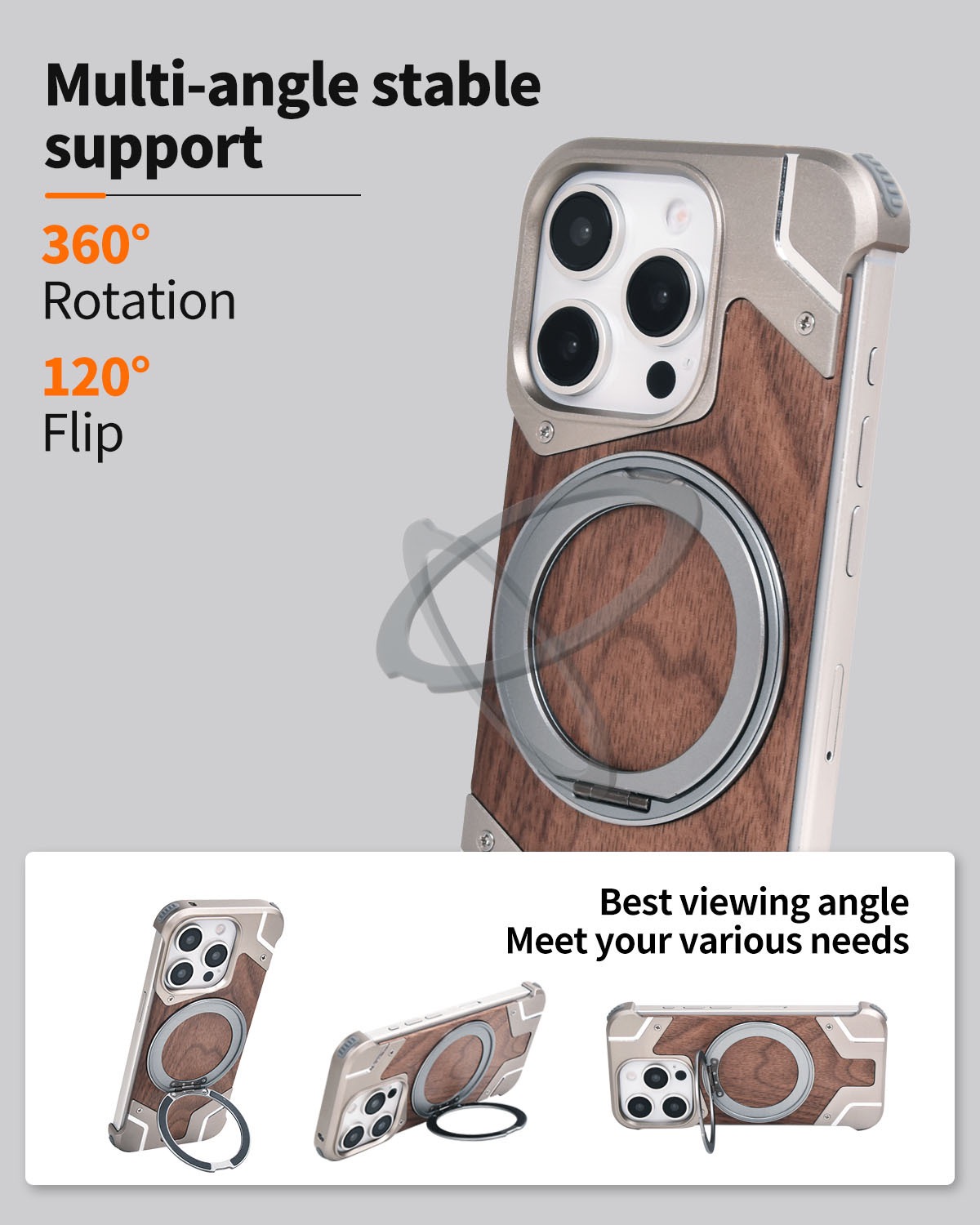 Metal Mecha Frameless Magnetic Bracket Phone Case