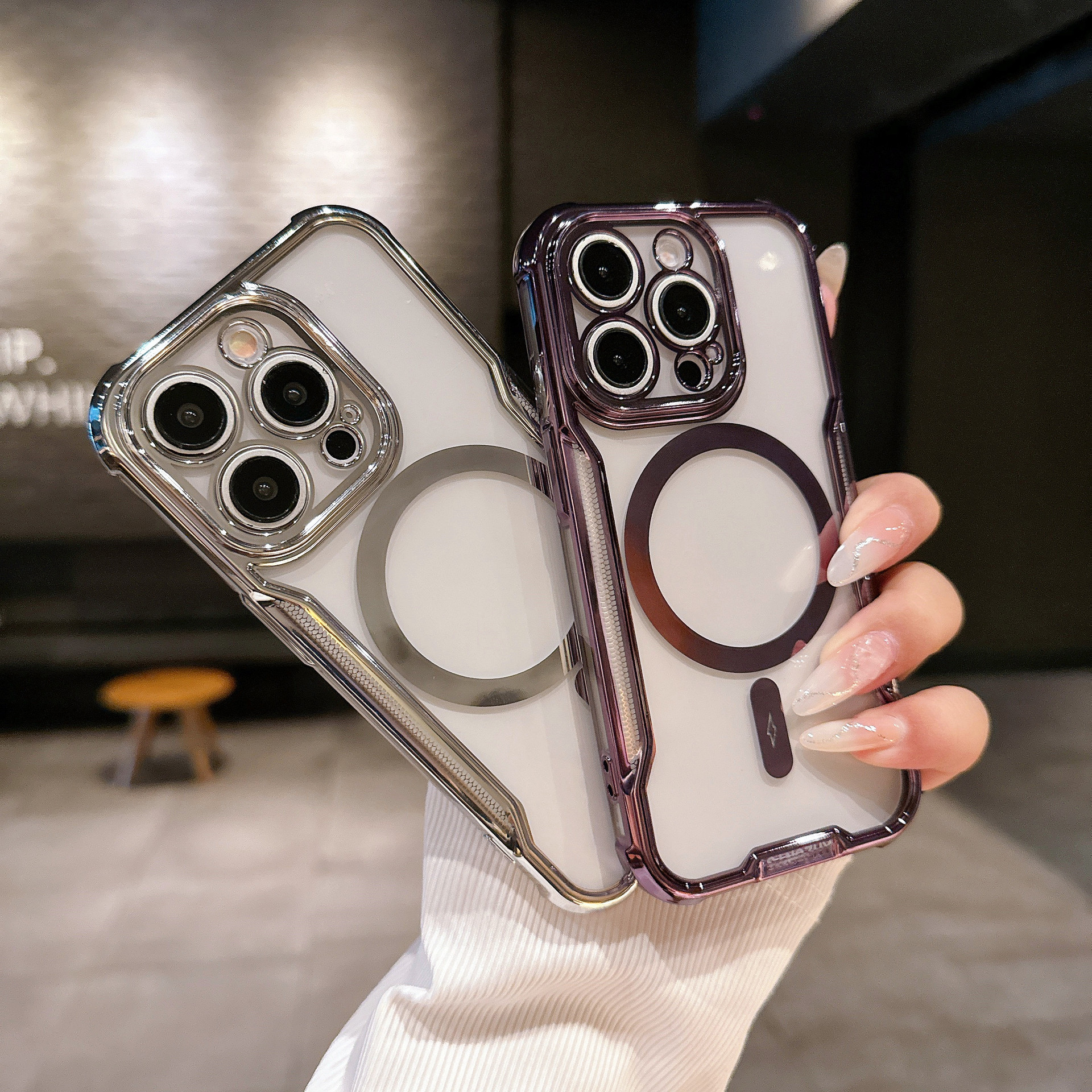 Electroplated Slim Waist Anti-fall Magnetic Phone Case