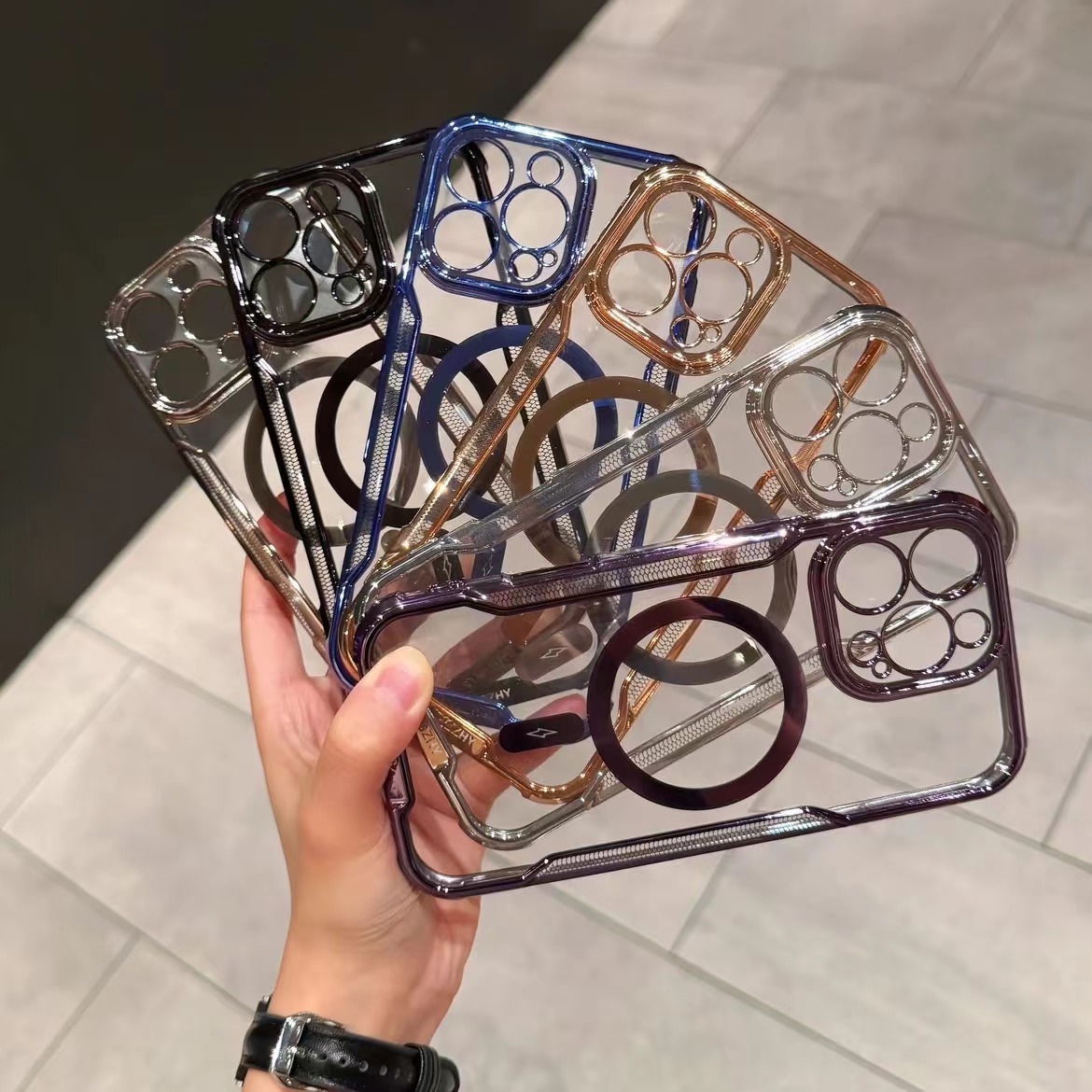 Electroplated Slim Waist Anti-fall Magnetic Phone Case