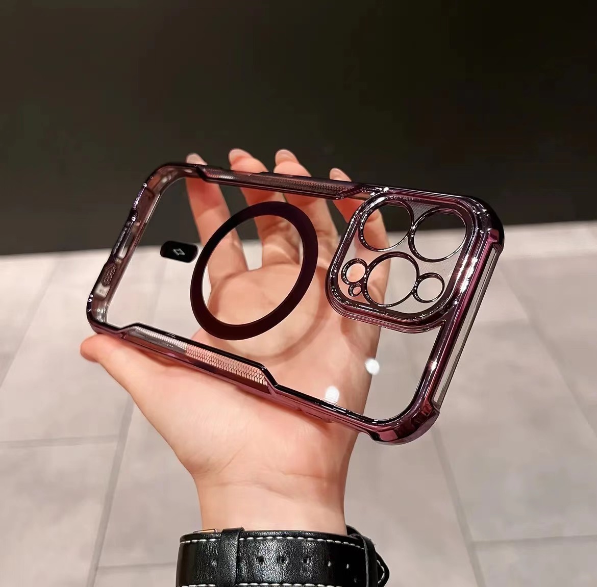 Electroplated Slim Waist Anti-fall Magnetic Phone Case