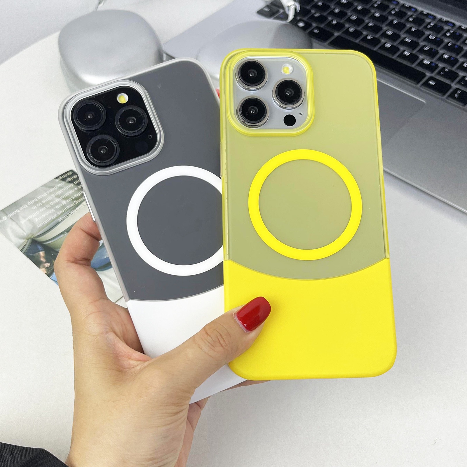 Frosted 2-in-1 Spliced Magnetic Phone Case