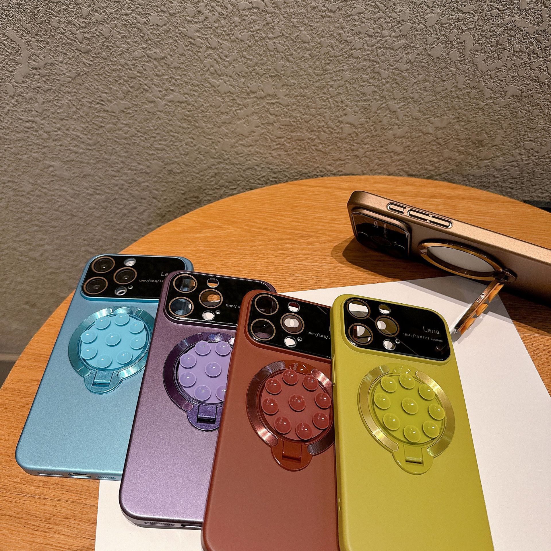 Large window lens protection suction cup magnetic stand phone case